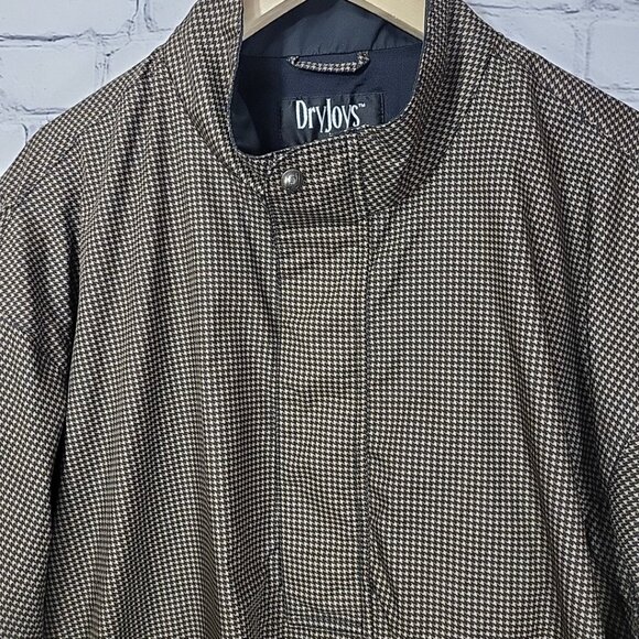 DryJoys by FootJoy Golf Jacket Mens XL Brown Houndstooth Pullover - Picture 3 of 14